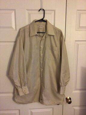 John W. Nordstrom Men's Classic Button-Up Dress Long Sleeve Shirt in Beige